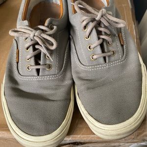 10.5 vans, gray with white sole. Worn.